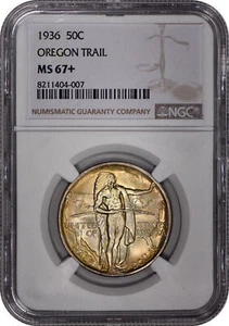 1936 Oregon Commemorative Half Dollar NGC MS67+ INCREDIBLE Coin! - Picture 1 of 5