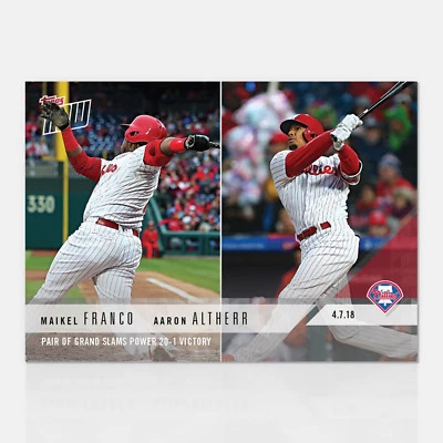 2018 MAIKEL FRANCO AARON ALTHERR PAIR OF PHILLIES GRAND SLAMS TOPPS NOW CARD #49 - Image 1 of 2