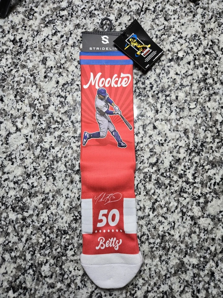 Strideline Los Angeles Dodgers Mookie Betts Red Crew Socks M/L Unisex - Image 1 of 4