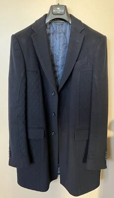 Abrigo ETRO para hombre 80 % lana/20 % seda azul talla 48 nuevo con etiquetas (funciona como 44) $2,420 Foto 1 de 4