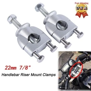 Abrazadera elevadora de montaje en manillar cromada de 7/8" 22 mm para moto de cross CRF50 XR50 - Imagen 1 de 7