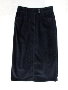 Vintage Eddie Bauer Corduroy Maxi Skirt Black Size 10 Full Length - Picture 1 of 6