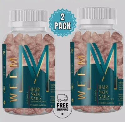 Pack de 2 gomitas WEEM para piel y uñas, sin crueldad 60 ct. Envío gratuito Foto 1 de 2