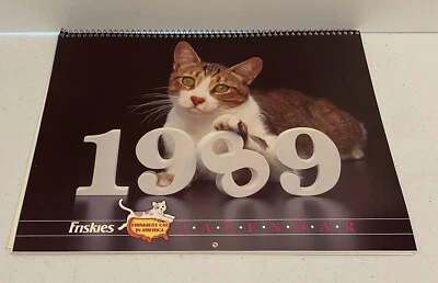 Vintage 1989 Friskies Cat Calendar Friskiest Cat In America Clean No Writing - Image 1 of 4