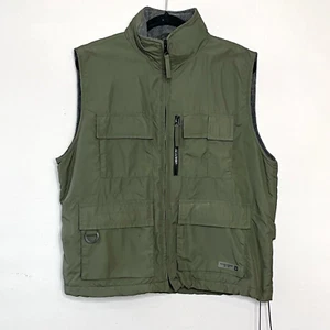 Old Navy Mens Fleece Lined Vest Oversized S Green Military Utilitarian Outdoors - Picture 1 of 15