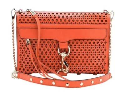 Bolso Bandolera REBECCA MINKOFF Mujer Naranja Triángulo Cuero Perforado Foto 1 de 4