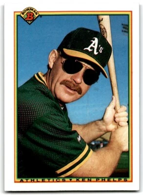 1990 Bowman Baseball Card Ken Phelps Oakland Athletics #462 - Image 1 of 2