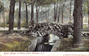 Postcard RI: Rustic Bridge, Wilcox Park, Westerly, Rhode Island DB Posted 1911 - Picture 1 of 3