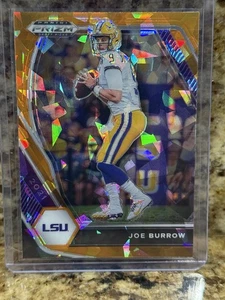 2021 Joe Burrow Panini Prizm Draft Picks Orange Cracked Ice - LSU - Bengals - Picture 1 of 2
