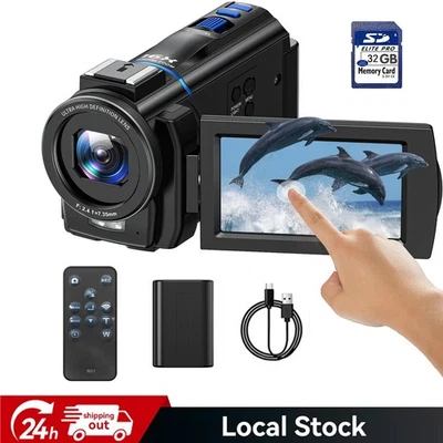 🔥4K 48MP Videokamera Camcorder 16X Digitalzoom IR Nachtsichtkamera Touchscreen~ - Bild 1 von 4