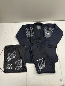 KVRA bleu foncé poitrine X polygiene 2 pièces BJJ Gi unisexe adulte taille A-2 - Photo 1/7