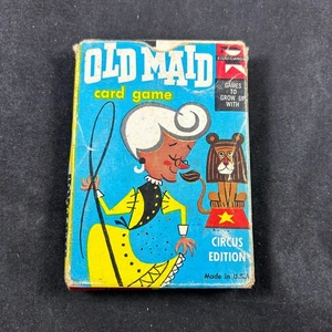 1959 ED-U-CARDS 29 CENT OLD MAID CARD GAME EDIZIONE CIRCO COMPLETO DI SCATOLA VINTAGE - Foto 1 di 5
