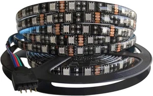 5M Black PCB 5050 RGB LED Strip Waterproof IP65 300 SMD12V Flexible Light - Picture 1 of 11