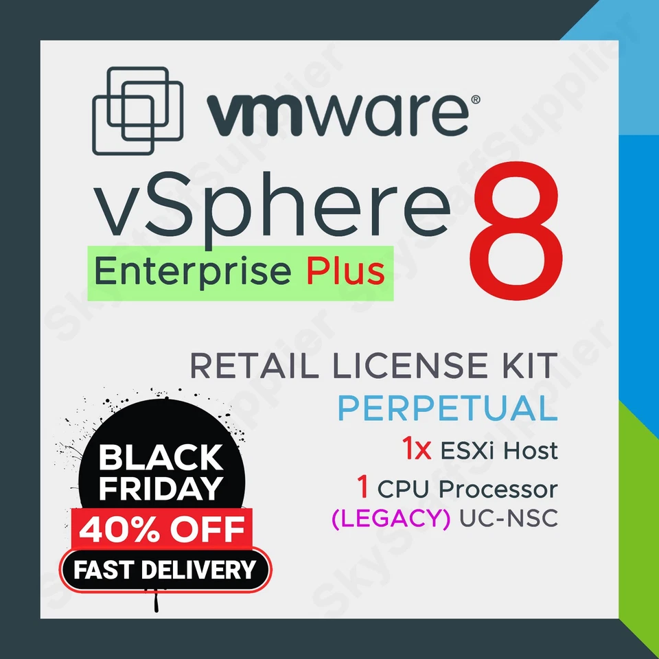 VMware vSphere Enterprise Plus v.8 - 1 CPU License - Perpetual UC NSC BRAND NEW - Image 1 of 4