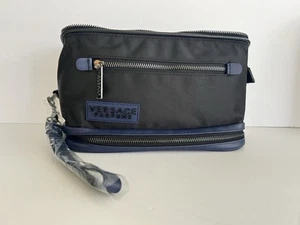 VERSACE Parfums Black Pouch Dopp Kit Case Travel Toiletry Cosmetic Makeup Bag - Picture 1 of 11