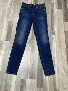 Madewell Tall 10" High-Rise Skinny Jeans Size 28T Dark Wash Jeans - Picture 1 of 10