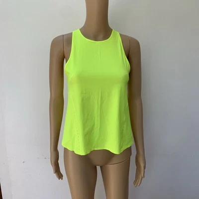 Lululemon Lightweight Stretch Running Tank Top Highlight Yellow racerback slit 2 - Image 1 of 4