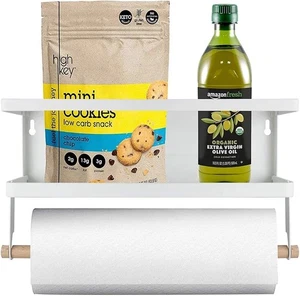 Magnetic Fridge Spice Rack, Magnetic Paper Towel Holder Shelf for Refrigerator - Picture 1 of 5