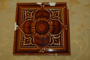 1 antico piastrelle da pavimento o parete Art Nouveau 6"x6" anni 1890 - Foto 1 di 1