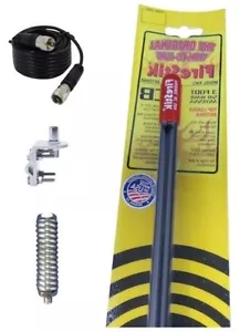 NEW FIRESTIK KW3 B 3FT BLACK CB ANTENNA,9FT COAX, MOUNT & SPRING - Picture 1 of 1