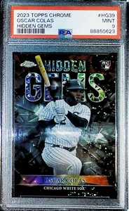 2023 TOPPS CHROME HIDDEN GEMS SSP #HG39 OSCAR COLAS ROOKIE WHITE SOX PSA 10 - Picture 1 of 2