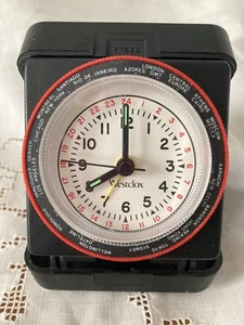 Westclox Alarm Clock Travel World International Vintage TESTED WORKS - Picture 1 of 9