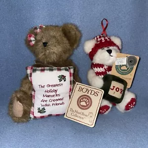 Set Babbo Natale Vintage 2 Peluche Boyds Bears Alyssa Berrifrost & Beary Goodfriend - Foto 1 di 22