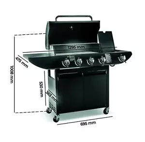 Campfire 4+1 Griglia a Gas Bruciatore BARBECUE con Bruciatore Laterale e Giardino - - Foto 1 di 3