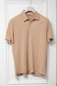 Kenzo Homme Men's Beige Short Sleeve Shirt Polo Large Slim Suits UK 40 EU 50 - Picture 1 of 15