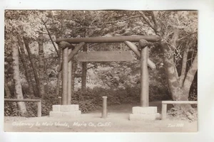 Zan 1091 Real Photo Postcard UnPtd Sign Gateway to Muir Woods Marin CO CA - Picture 1 of 1