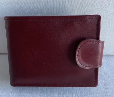 Винтажный Wms кожаный бумажник бумажник бумажник монета сумочки Oxblood воловья кожа Snap старой школы '60-х - Изображение 1 из 4