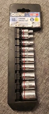 QUINN 10pc. Chrome Standard Socket Set SAE 1/4" Drive 6 point - Image 1 of 4