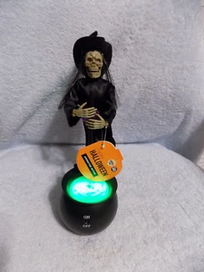 Halloween Light Up Animated Talking Witch Stirring Pot New 11" Tall - Picture 1 of 5