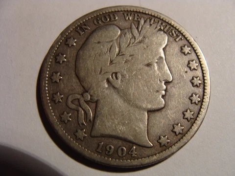 1904-S Barber Half Dollar - nice VG ! Cover