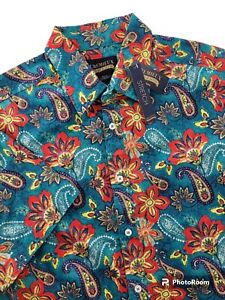 CREMIEUX PREMIUM DENIM Mens XLT Tall Paisley Shirt Lightweight Multi Color $69