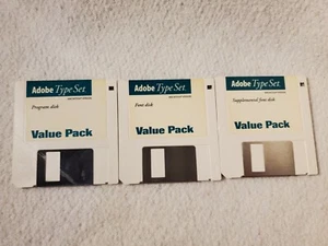 Vtg 1992 Adobe Type Set Value Pack for Apple Macintosh 3.5" Floppy Disks - Picture 1 of 2