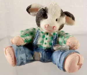Mary's Moo Moos Cow Figurine1994 Bloom Where You are Planted DAMAGED 1.75" - Picture 1 of 7