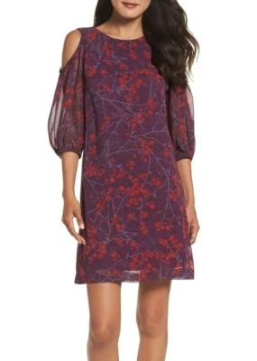 Vestido recto para mujer GABBY SKYE 161294 hombro frío rojo/talla Merlot 6 Foto 1 de 2