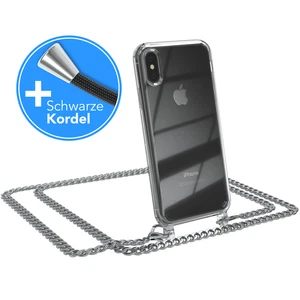 Do Apple iPhone X / XS Etui na telefon do zawieszenia Sznurek Case Torba Łańcuszek Srebrne - Zdjęcie 1 z 7
