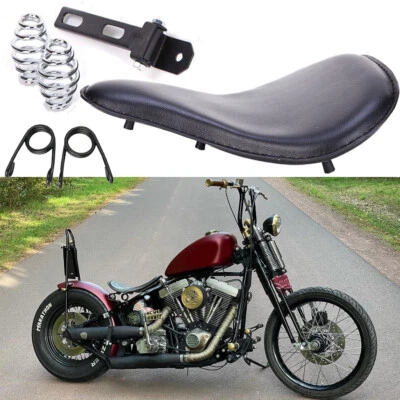 Motorcycle Large Spring Solo Seat For Harley Davidson Sportster Bobber Chopper - Image 1 of 4
