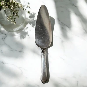 Antique Sterling Handled Cake Knife Medium Blade 10" - Picture 1 of 5