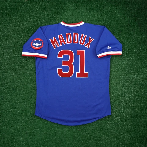 Greg Maddux 1989 Chicago Cubs Royal Blue Cooperstown Men's Away Jersey Cover