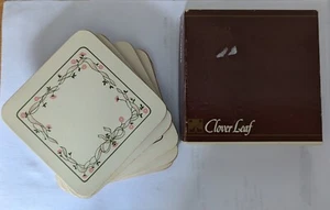 Juego De 6 Posavasos Cuadrados Con Respaldo De Corcho Hoja De Trébol Eternal Beau De Colección Bebidas... - Imagen 1 de 2
