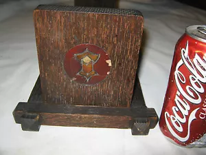 ANTIQUE ARTS & CRAFTS ROYCROFT ERA MISSION BOOKENDS WOOD BOOKRACK BOOK RACK USA - Picture 1 of 8