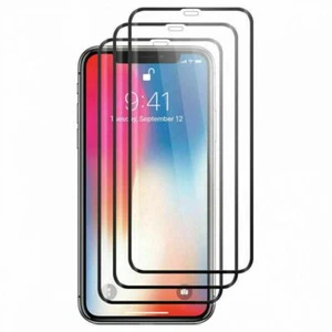 for iPhone X/Xs 3 PACK SCREEN PROTECTOR TEMPERED GLASS 5D TOUCH CURVED EDGE 9H - Picture 1 of 6