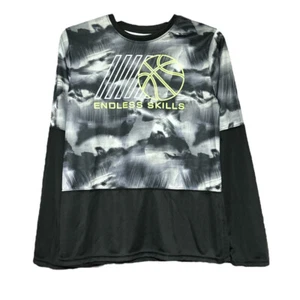Athletic Works Boys Black Gray Endless Skills Long Sleeve T Shirt XL 14-16 New - Picture 1 of 7