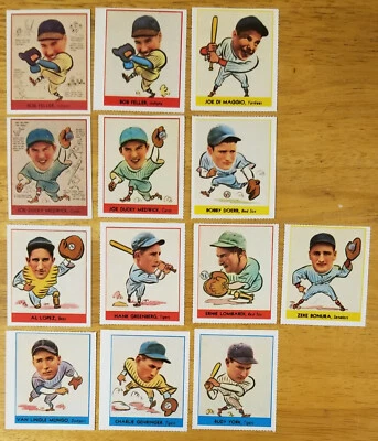 Lot of 13 - 1938 GOUDEY HEADS UP '85 Reprints Feller Medwick DiMaggio Greenberg - Image 1 of 2