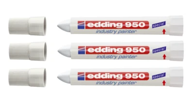 3 x Edding 950 industry painter Spezialmarker permanent Strichstärke 10mm weiß