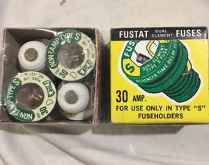 Eagle / Fustat 30A Amp Type S Time Delay Fusibile avvitabile 8 pezzi *NUOVO - Foto 1 di 9