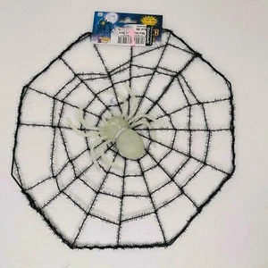 11 Creepy Spider Web With Glow-In Dark Spider Halloween Decoration - Bild 1 von 2